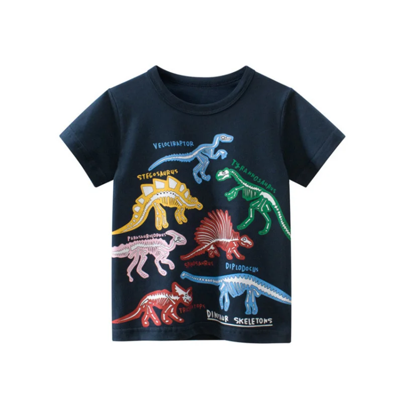 

Jumping Meters New Arrival Dinosaurs Print Summer Boys Girls T Shirts Animals Children's Clothing Fashion Kids Tees Tops