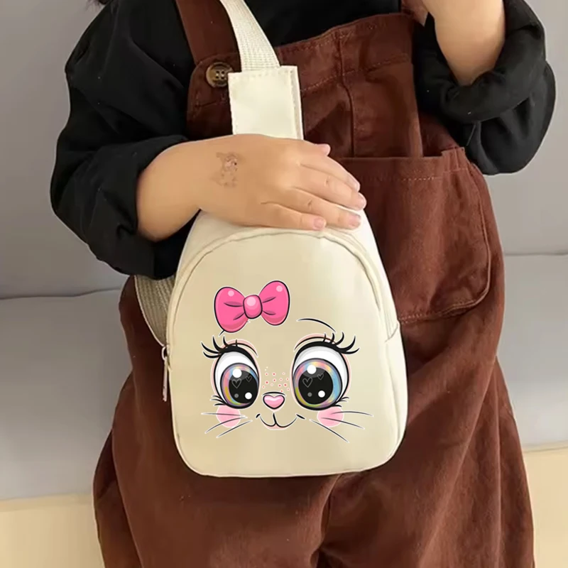 

Детская нагрудная сумка с милым мультяшным принтом кота, сумка через плечо для любителей животных, детские сумочки и клатчи