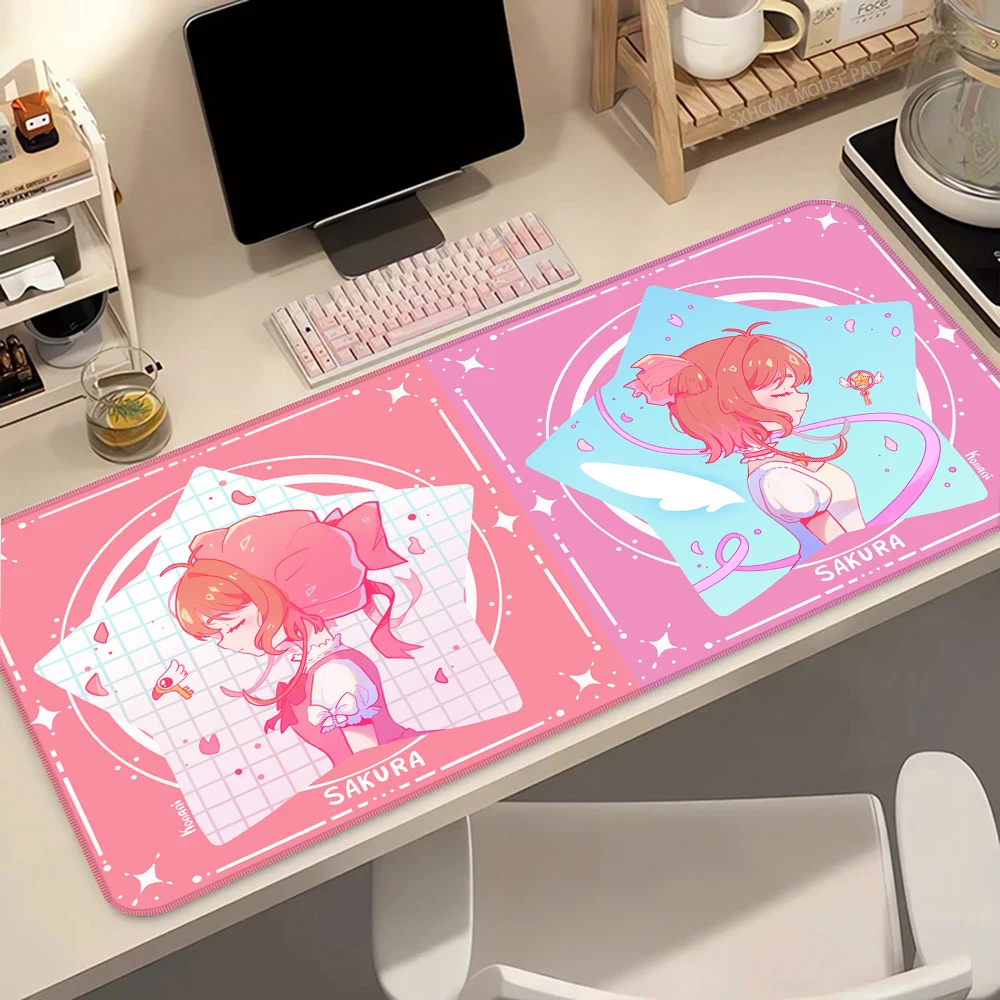 لوحة ماوس أنيمي XXL ملحقات ألعاب لطيفة سجادة لوحة مفاتيح ألعاب حصيرة مكتبية C-Cardcaptor Sakura لوحة ماوس للكمبيوتر المحمول غير قابلة للانزلاق