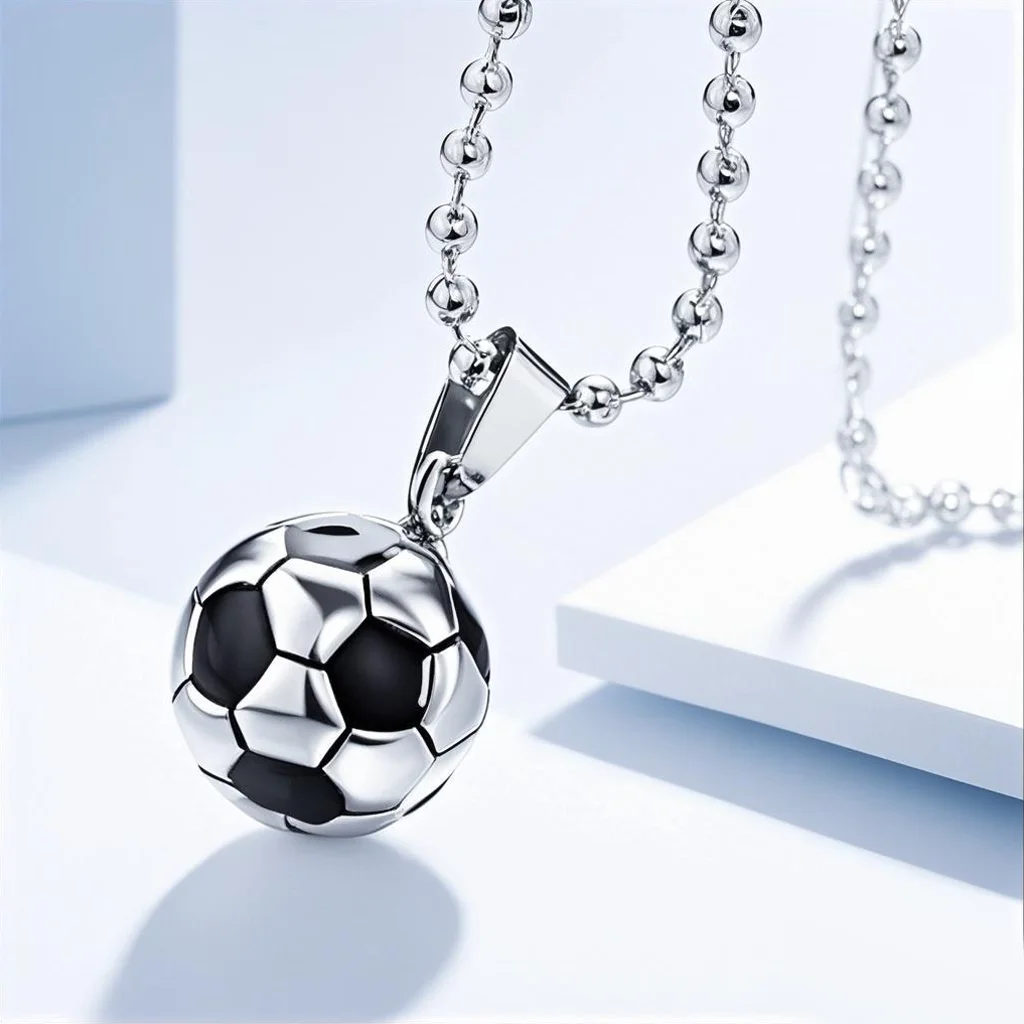 Stainless Steel Football Necklace Titanium Steel Sport Pendant for Men Women Hip Hop Gifts Motion Necklaces X620
