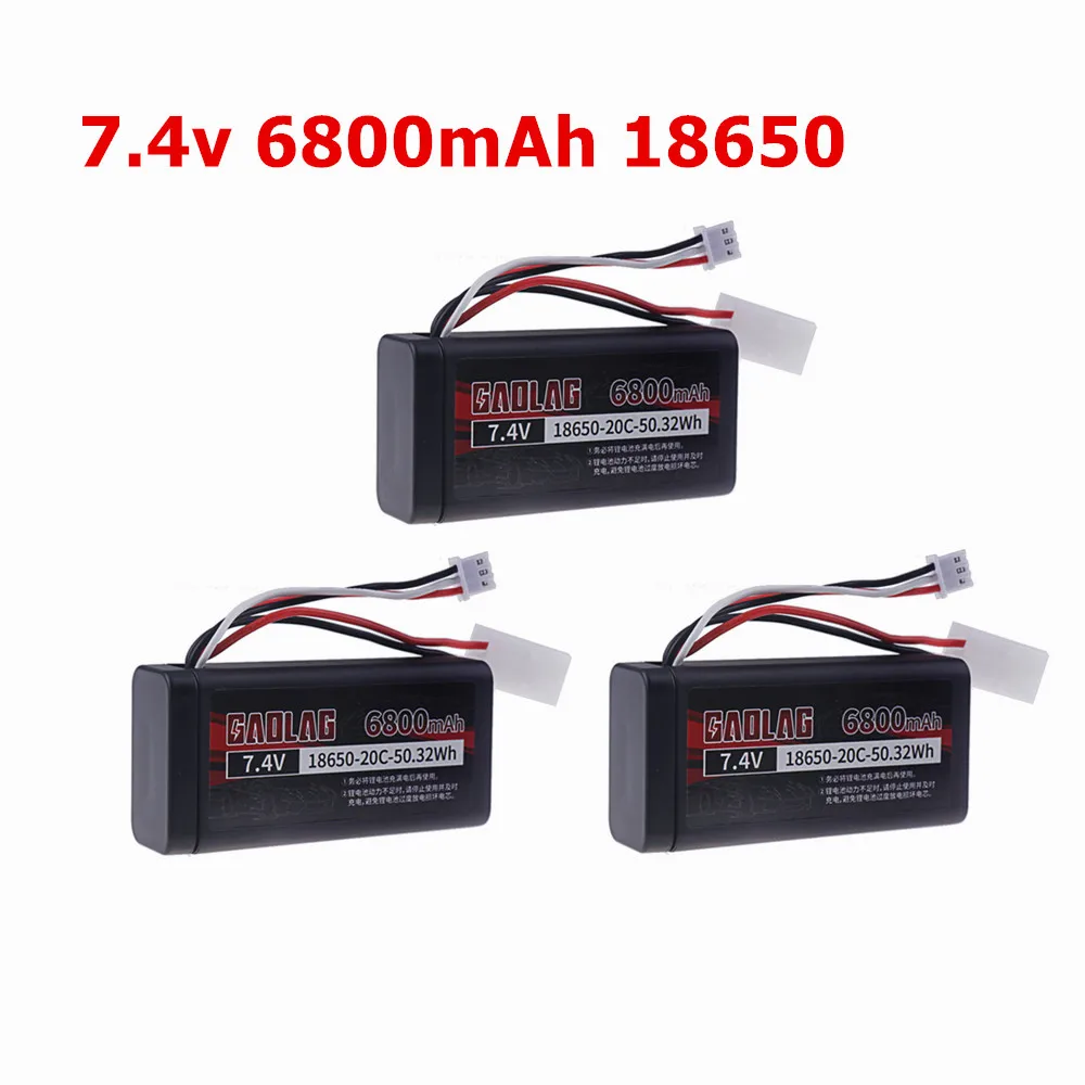 7.4V 6800mAH 25C Li-ion Battery with Tamiya Plug 2S for remote control helicopter Car Tank Boat Toy 7.4 V 18650 Toy Lipo battery