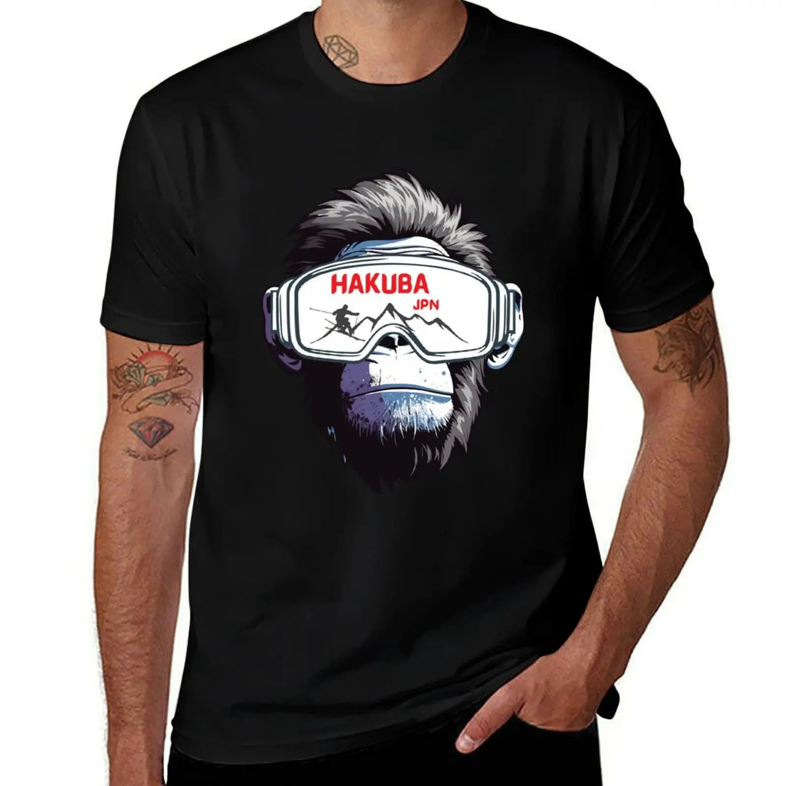 Футболка Hakuba Nagano Japan, больших размеров, простая повседневная футболка.