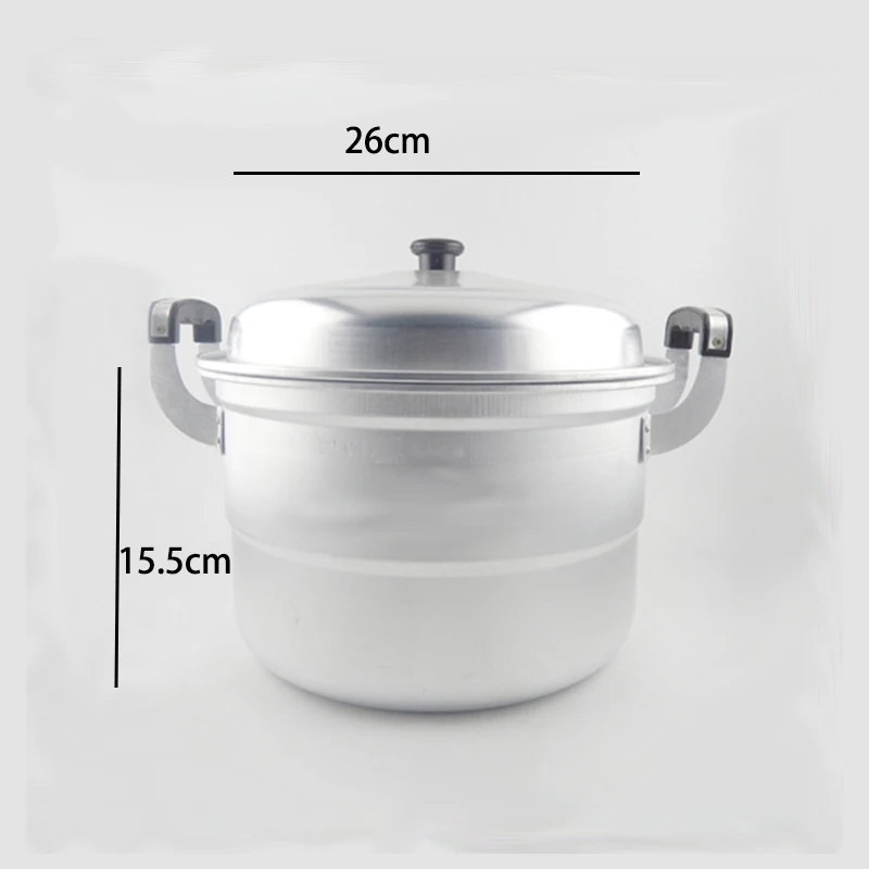 26Cm Ouderwetse Huishoudelijke Enkele-Rooster Aluminium Pot Verdikte Pap Stoomboot Pot