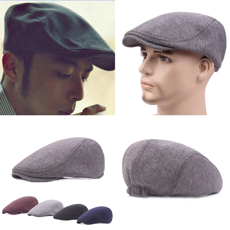 

1Pc Cotton Caps Men Women Hat Soft Casual Beret Solid Unisex Retro Hat Driver Flat Cap The Waiter Cap