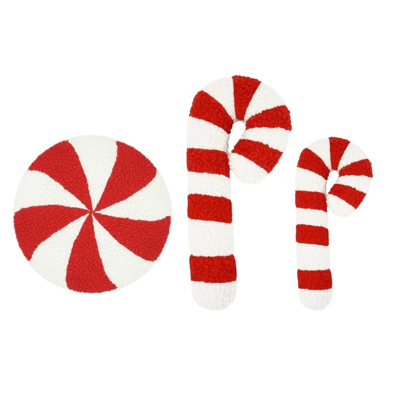 Christmas Cushion Candy Soft Plushie Through Pillow for Home Decoration