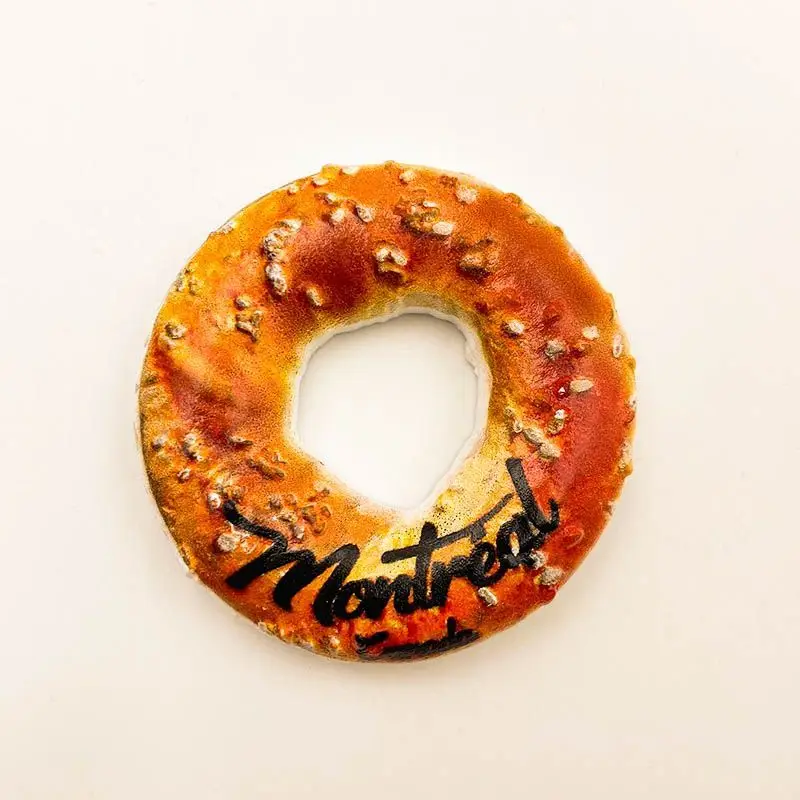 Montreal, Canada, simulated French baguette food fridge magnet, personalized decoration, souvenir