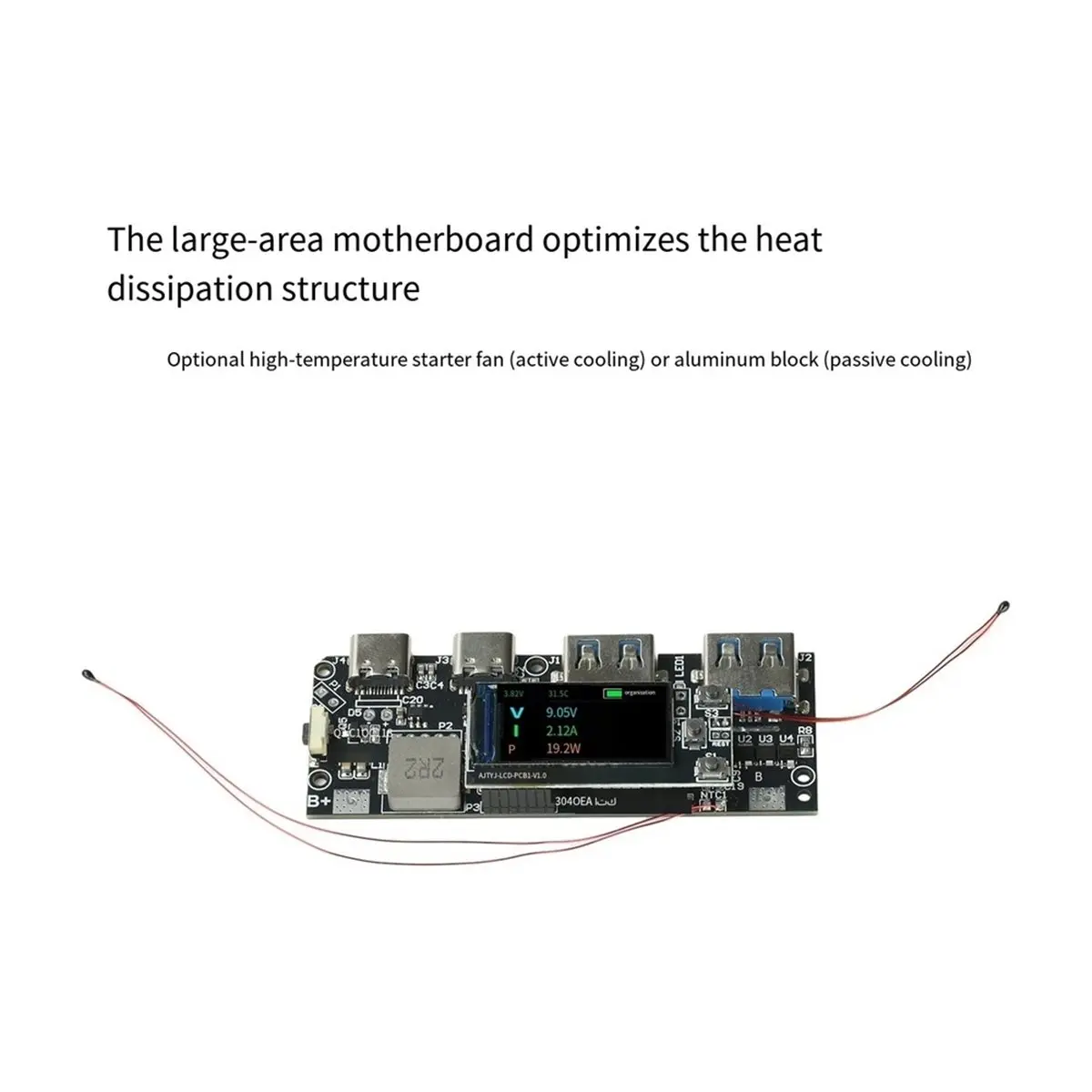 giftnew 22.5W PD Fast Charging Module TFT Color Display Power Bank Main Board DIY Mobile Power Circuit Board Lithium Iron