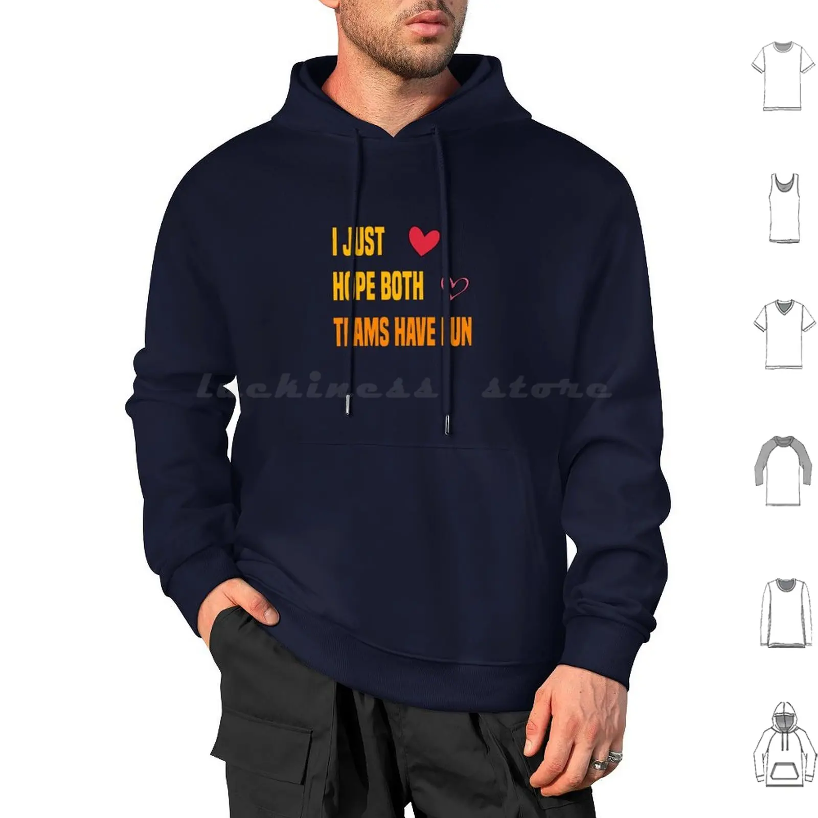 I Just Hope Both Teams Have Fun Hoodie Funny Football Support Hoodie Cotton Long Sleeve Fun Funny Sports Fan Sports