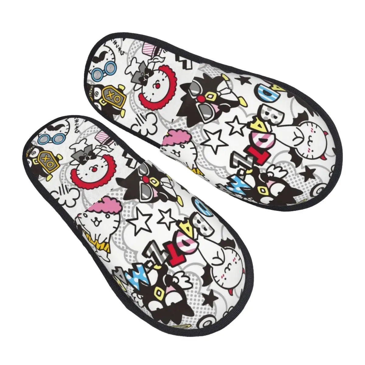 

Женские домашние тапочки с принтом BAD Badtz-Maru Sanrio, детские домашние тапочки с рисунком XO, мягкие теплые пушистые тапочки из пены с эффектом памяти, домашняя уличная обувь
