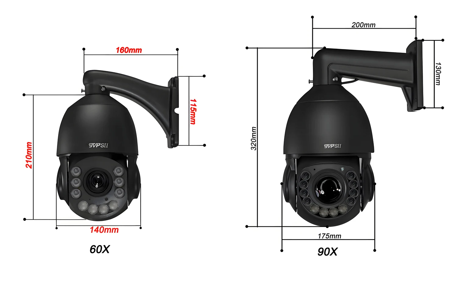 Laser Infrared Metal Auto Tracking Cruise 8M 4K 60X 90X Optical Zoom 360° Audio Onvif POE PTZ Speed Dome Surveillance IP Camera