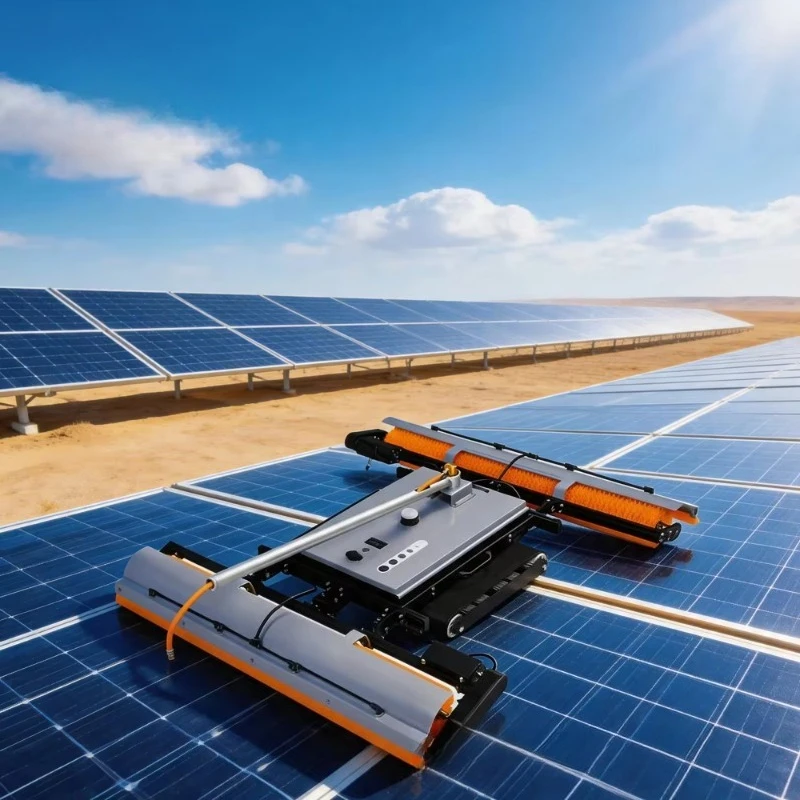 Anti-Fall Sensor Solar Panel Cleaning Robot 1100mm/1500mm Cleaning Width 6-8 Hours Runtime for Rooftop Ground PV Arrays