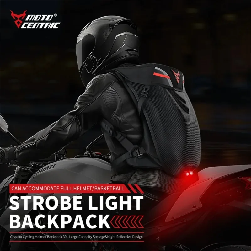 

Motorcycle Backpack Flash Light Breathable Outdoor Sports Riding High Capacity 20/30L Motorbike Laptop Bag Reflective Traveling