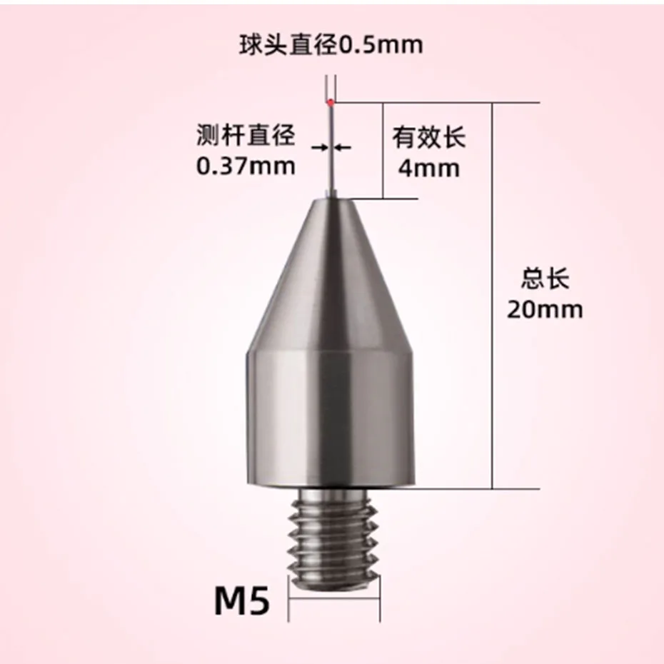 M5 موضوع ثلاثة إبرة قياس الإحداثيات Renishaw مسبار مسدس مسبار Zeiss روبي الكرة الرأس #5