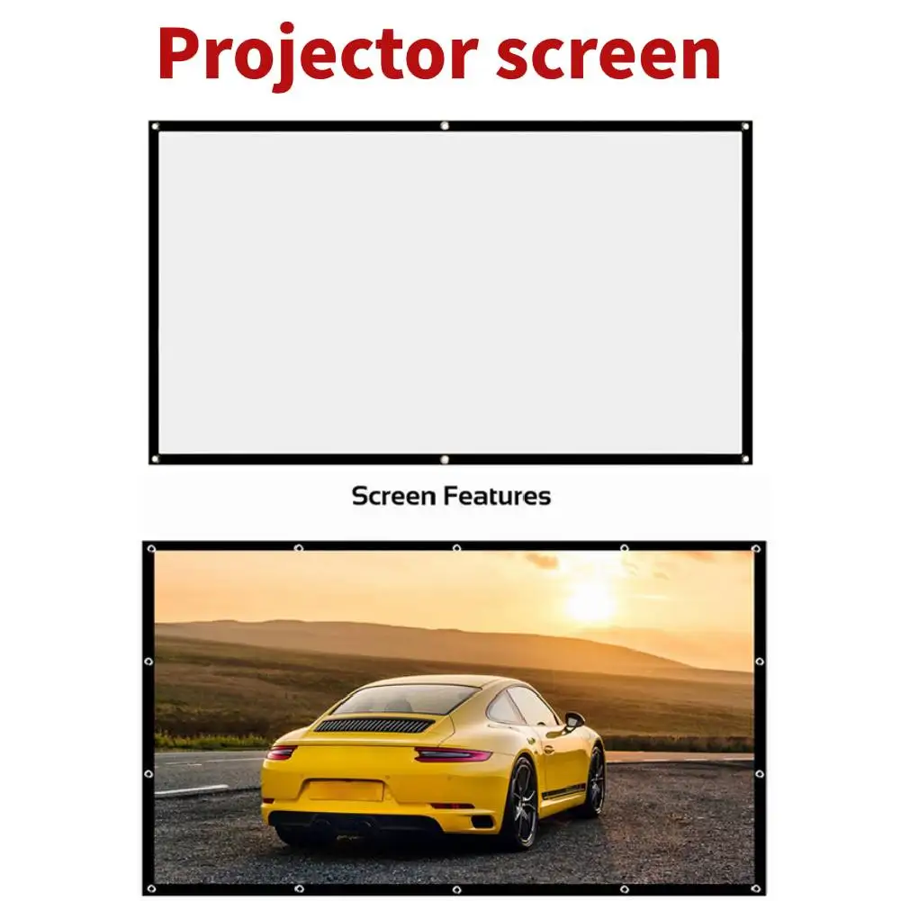 16:9 Projector screen Simple HD Display Screen Projector Curtain Set Household Bedroom Decoration Portable Projector screen