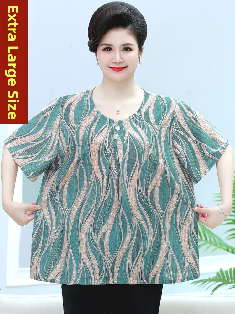 

plus Size Ice Silk T-irt Loose Fit ort Sve Belly Covering Summer Clothing for plus Size Women Comfortable Breathable Top