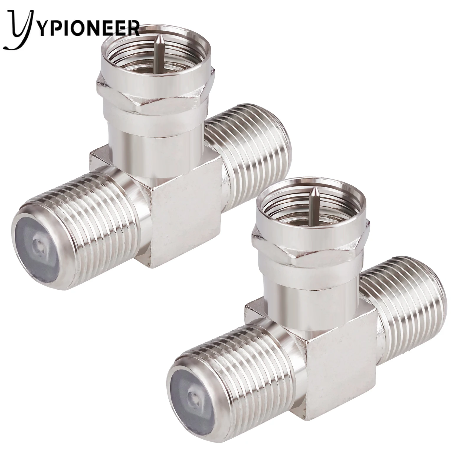 YPioneer C20144 1PC T Type F Male to Dual Female Connector RF Adapter Coax Coaxial for Antenna Cable