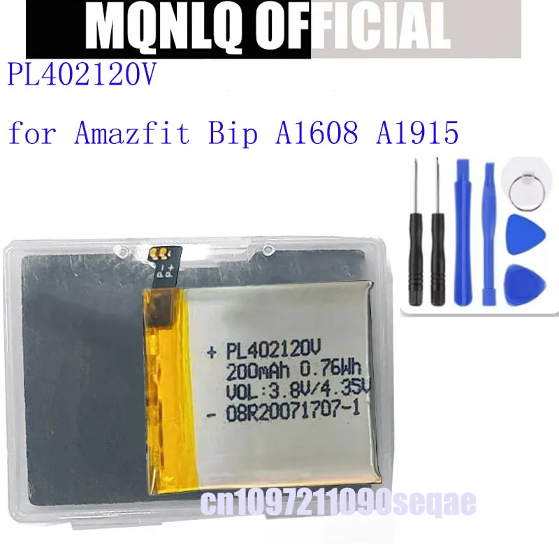 

PL402120V Rechargeable Polymer Lithium Ion Battery for Amazfit Bip A1608 A1915 New Bateria + Tools