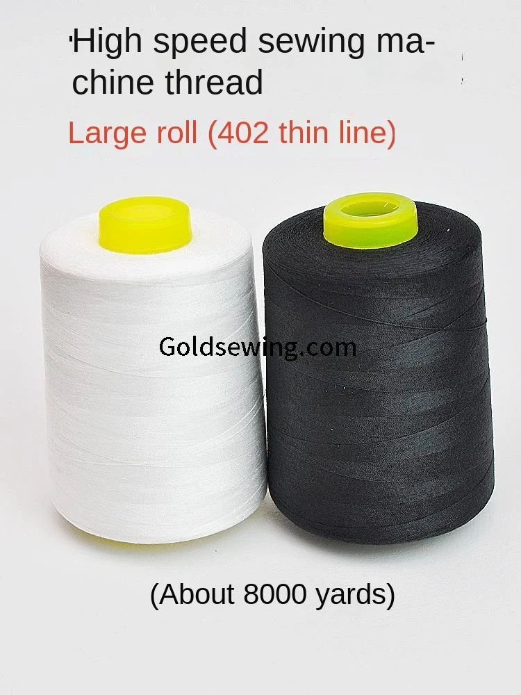 8000 Yards 402 Dacron Thread Overlocking Stitch Quilting Stitching High Speed Machine Thread Black White Cotton Sewing Thread