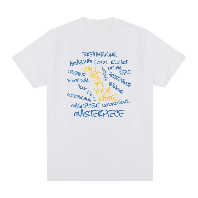 Call Me By Your Name Vintage T-shirt Harajuku Streetwear Graphic Cotton Men T Shirt New Tee Short Sleeve Summer Top Hot Sale