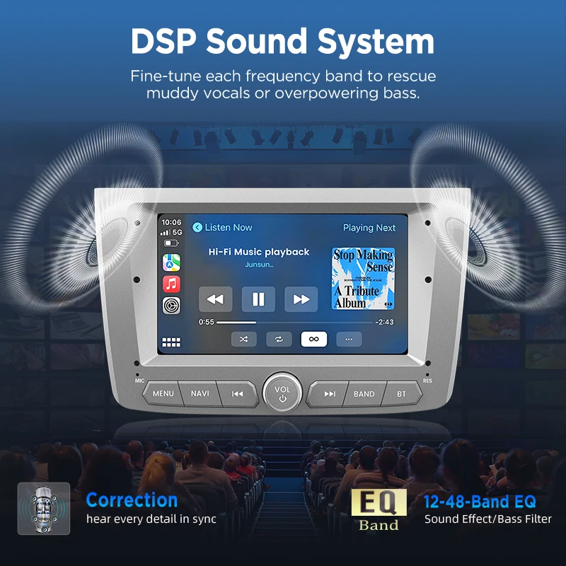 Radio para coche Junsun de 7” con Android Auto para Alfa Romeo Mito 2008 2009 2010 2011 2012, sistema multimedia inalámbrico Apple CarPlay, sistemas inteligentes, pantalla táctil IPS, reproductor de video estéreo, unidad principal de autorradio 2 Din, navegación, BT, GPS, 4G, WIFI, FM, AM, DSP, RDS, SWC. 7