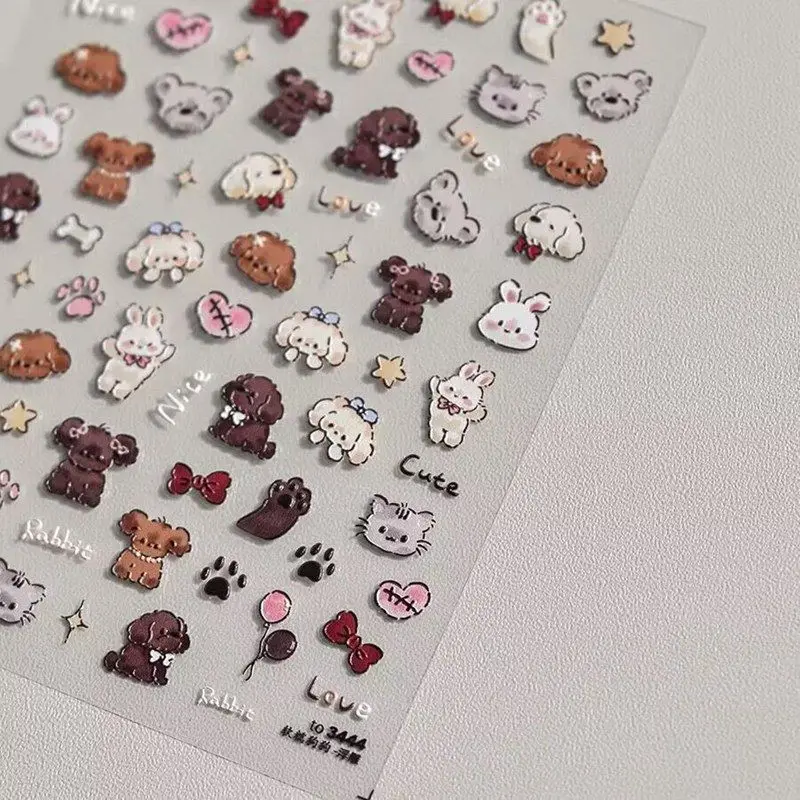 

Милые мягкие 3D-наклейки с изображением щенков, водонепроницаемые, мультяшные, для декора ручек и канцелярских принадлежностей