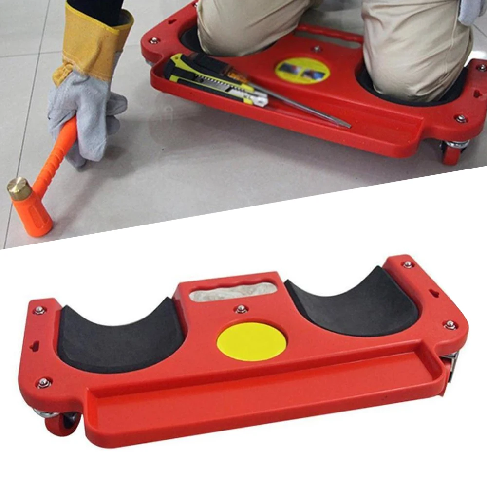 

Universal Wheel Kneeling Pad Rolling Knee Pad Creeper Job Site Work Floor Construction Protection with Soft Lining for Workers