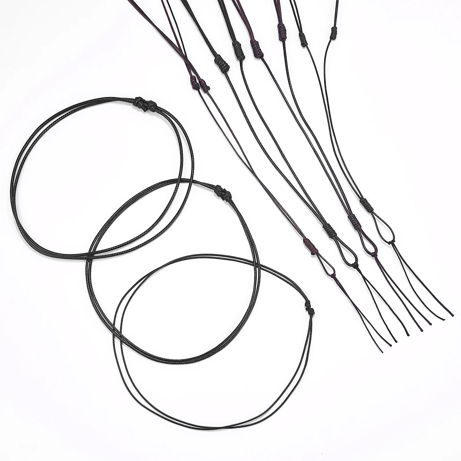 

1,0/1,5/2,0 мм восковая веревка кожаный шнур раздвижной узел регулируемое длинное колье-колье для изготовления ювелирных изделий поставки оптом