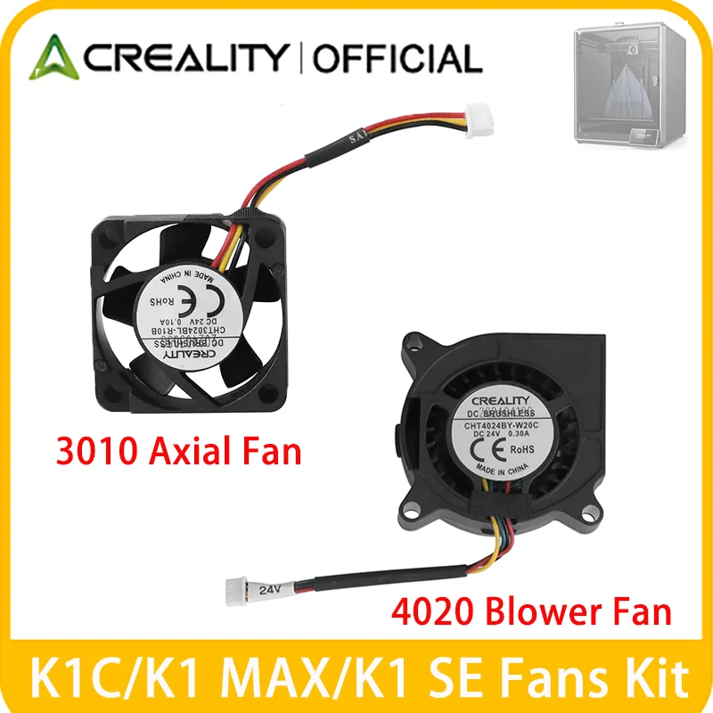 

﻿ Creality Official K1/K1C/K1 MAX Fans Kit,24V 4020 Blower Fan + 3010 Axial Fan Extrude Cooling Fan K1 SE 3D Printer Fans