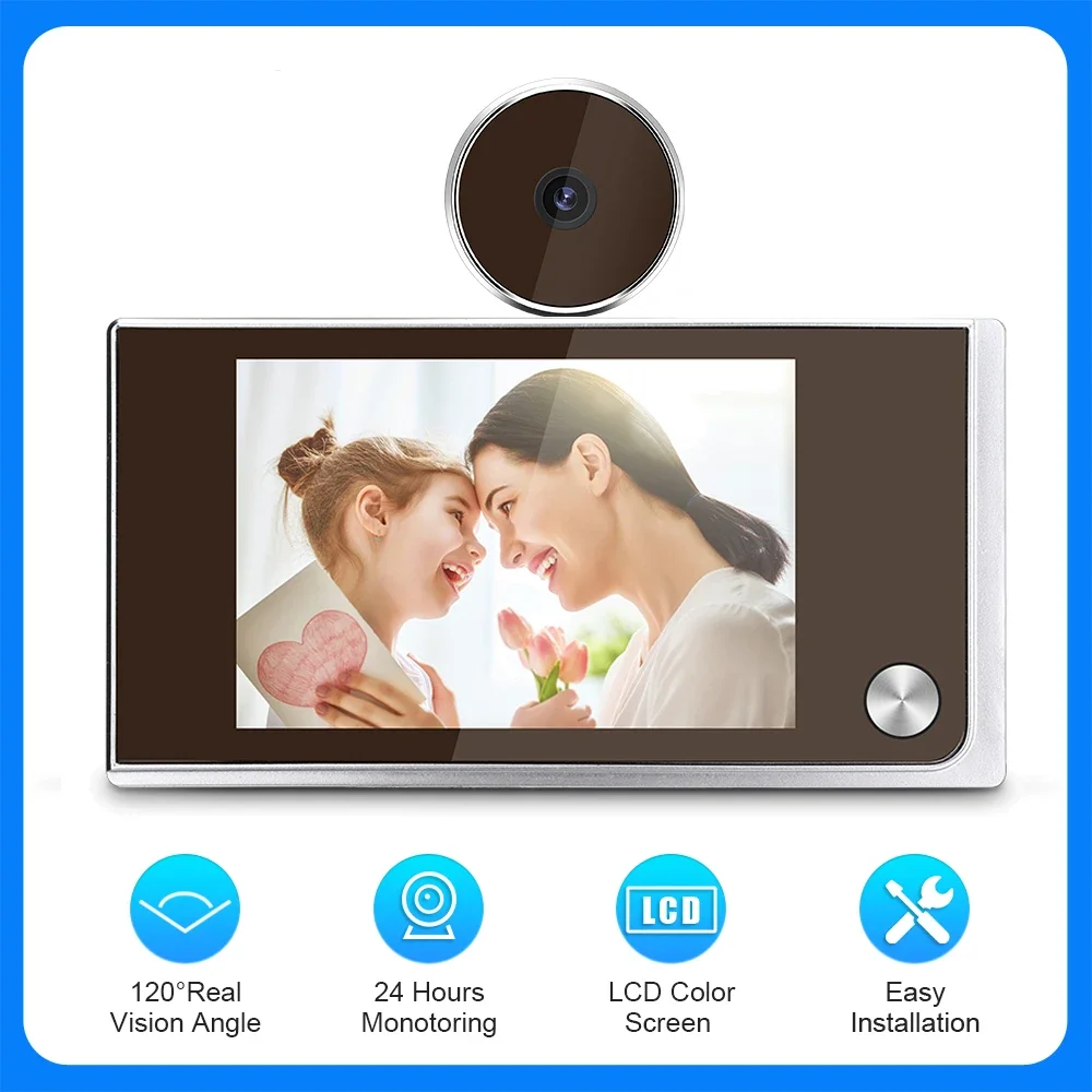 Video Doorbell 3.5 Inch Doorbell Peephole Viewer Digital Door Camera LCD 2 Million HD Pixels Cat Eye Door Bell Outdoor Monitor