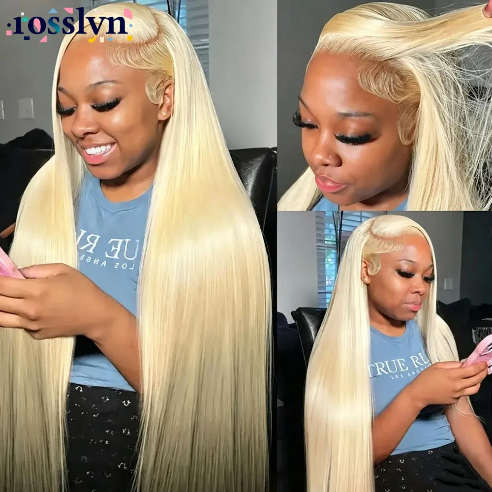 210% Density Human Hair Wig 613 Honey Blonde Colored Invisible Lace Front Wigs 13x4 Bone Straight Human Hair 13x6 HD Transparent Lace Frontal Wig For Black Women