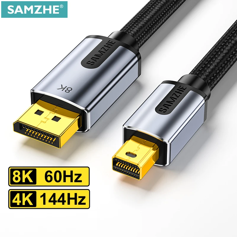 SAMZHE Thunderbolt Mini displayport to Displayport Cable Mini DP to DP Cable Adapter Computer TV Converter for Macbook Pro Air