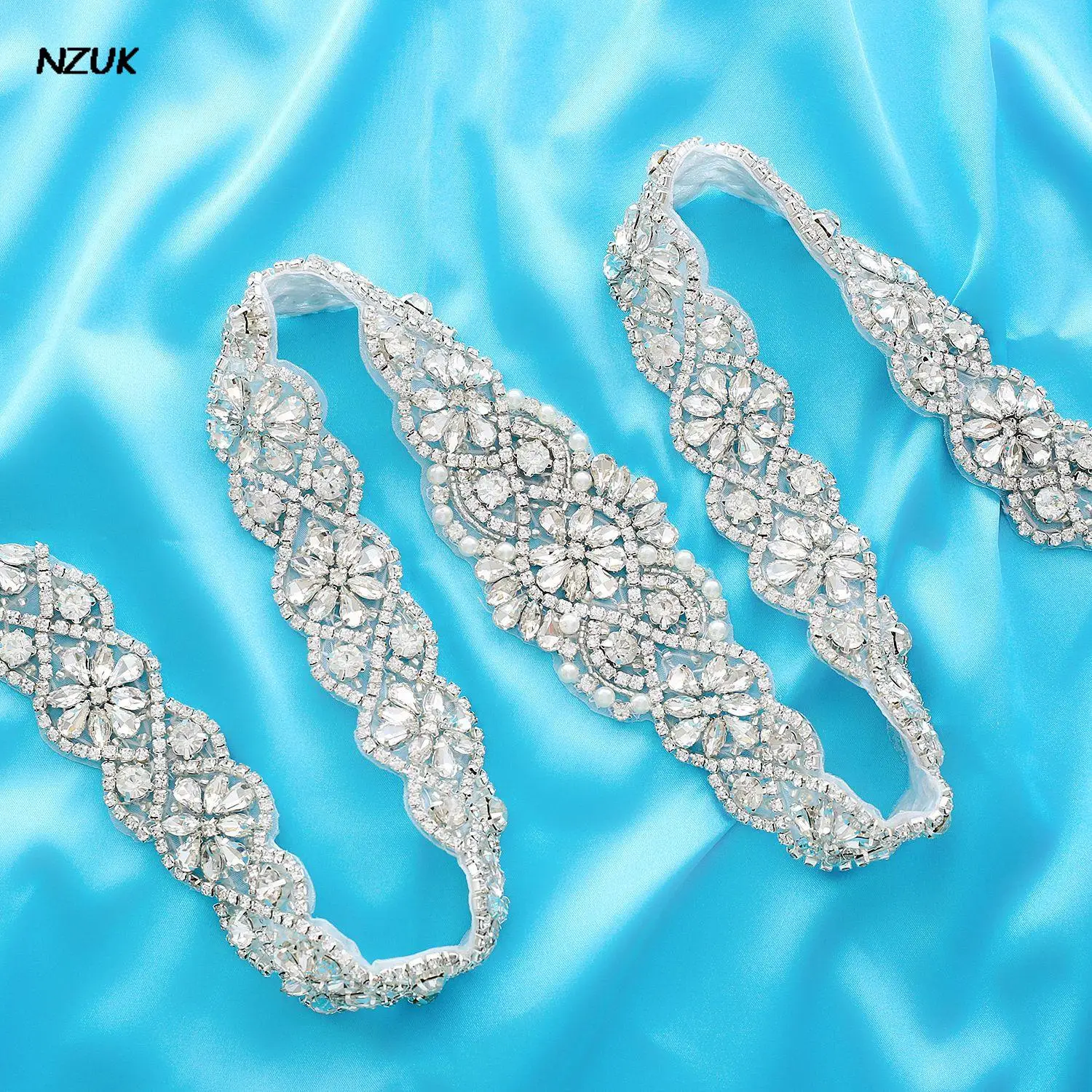 NZUK Shiny Bridal Belts Luxury Rhinestone Belt For Wedding Dress Jewel Belts Plus Size Wedding Belt Dress Accessories