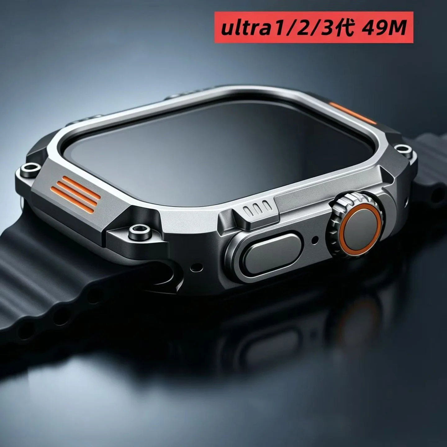 Titanium Color Metal Armor Case For Apple Watch Ultra 3/2/1 49mm 46mm Shockproof Protective Cover For iWatch 11 10 9 8 7 6 Se