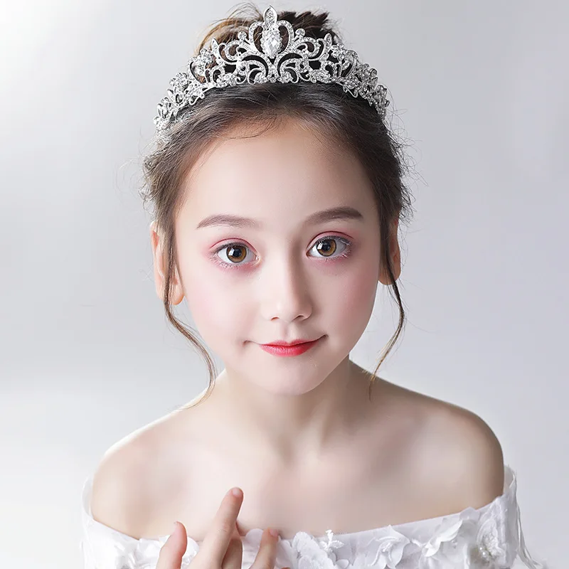 

Girls' Crown Headdress Children's Birthday Hairpin Hair Accessories Flower Girl Jewelry Princess Shape Sweet Headdress