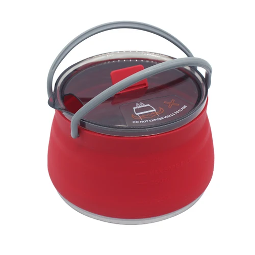 Imagen 2 del producto Hervidor de viaje portátil de 1L, hervidor de Camping sin BPA, olla de cocina para acampar, fondo de acero inoxidable para viajes, Picnic y senderismo