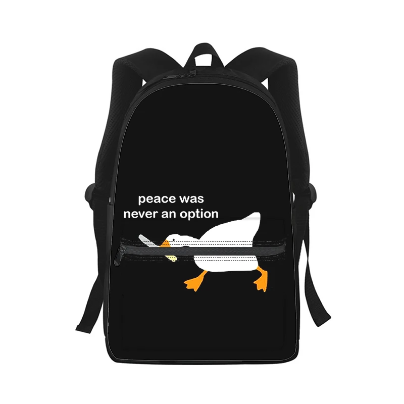 Unisex Goose Game Backpack, 3D Print, Laptop Bag, Bolsa de Ombro, Viagem, Escola, Estudante, Homens, Mulheres, Crianças, Moda