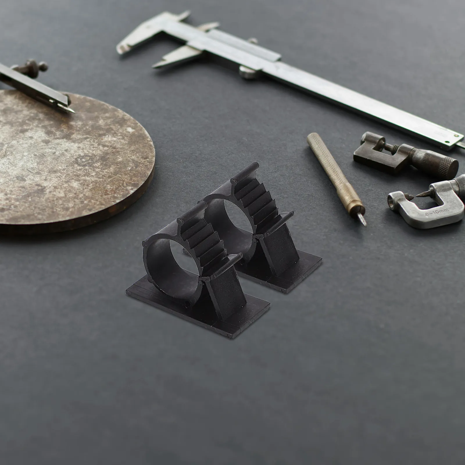 50Pcs Pipe Support Clamps Adhesive Backed Plastic Tube Holders for Water Pipe Cable Organizers No Drill Installation