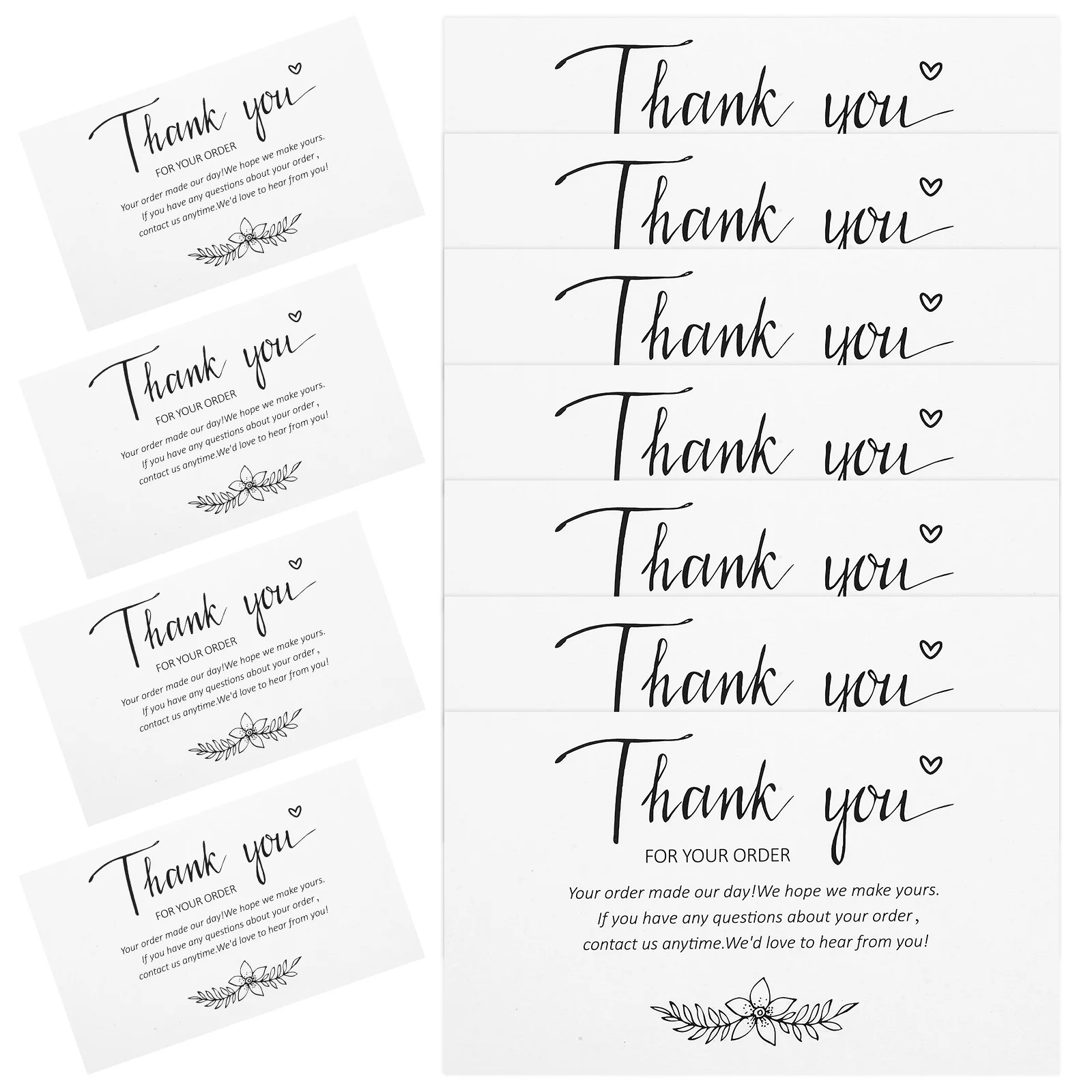 

100 Pcs Thank You Card Cards for Customers Mini Business Gift Appreciation Paper Small Shopping
