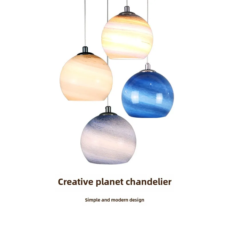 Dining Room Colors Half Circle Glass Chandelier LED Bedroom Bedside Star Hanging Lamps Kitchen Island Ceiling Pendant Lights