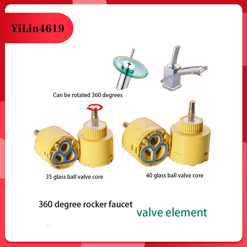 Glass basin faucet 35/40 ceramic valve core cold and hot water mixing valve valve core waterfall rocker ball arm valve core