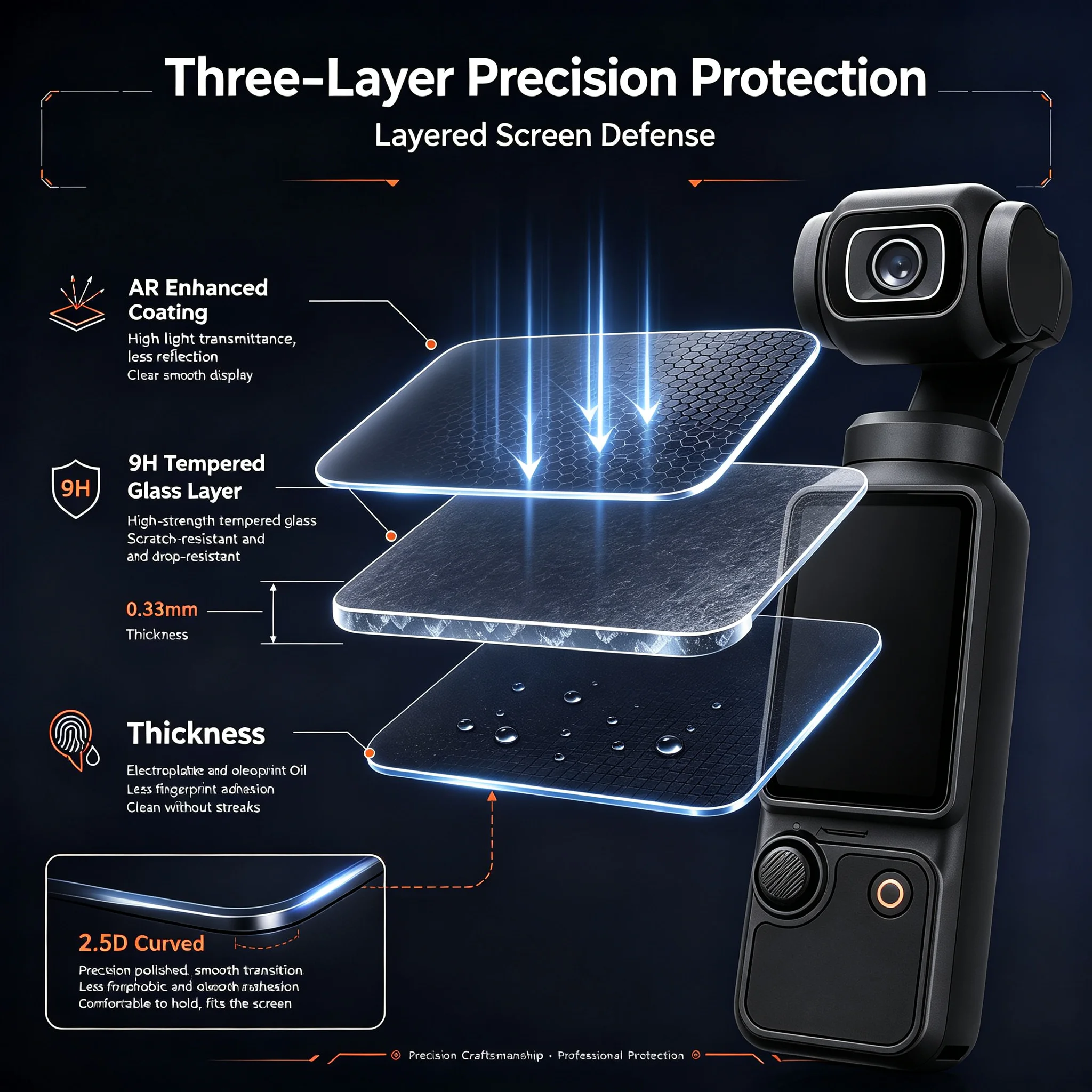 AR Tempered Glass Screen Protector For DJI Pocket 3 4 4P Anti Reflection Camera Screen Protective Film