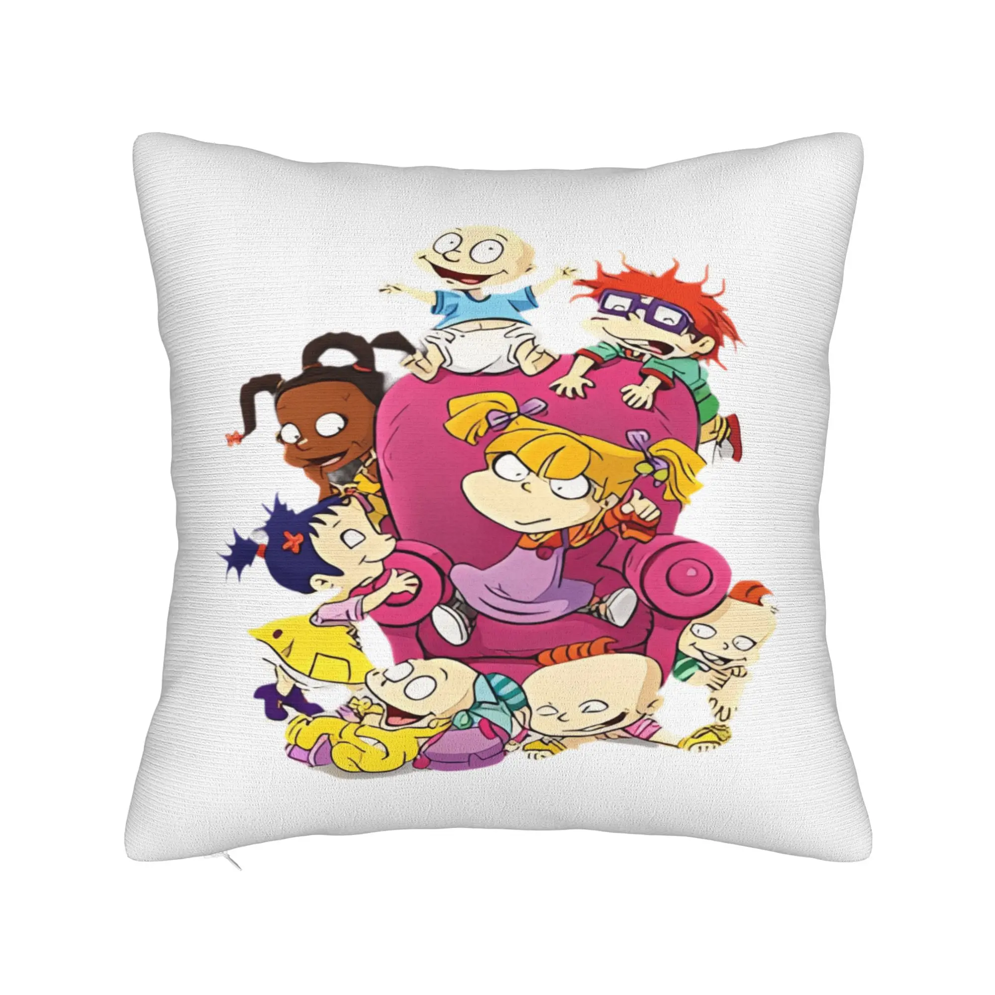 Nostalgias Rugrats Pillow Cover  Novelty Pillow Case For Living Room Bed Chair Square Pillowcases Gift Idea