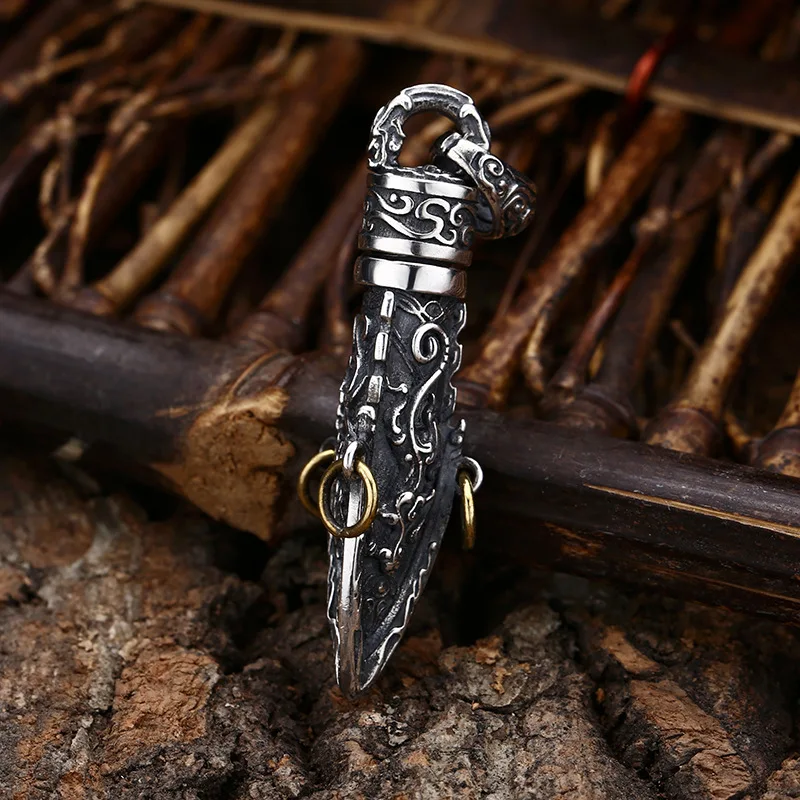 S925 Sterling Silver Pendants for Men Women New Fashion Buddhist Demon Subduing Vajra Pestle Pure Argentum Jewelry Wholesale