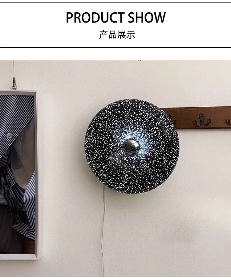 Black Donut Starry Sky Night Light, Decorative Atmosphere Table Lamp