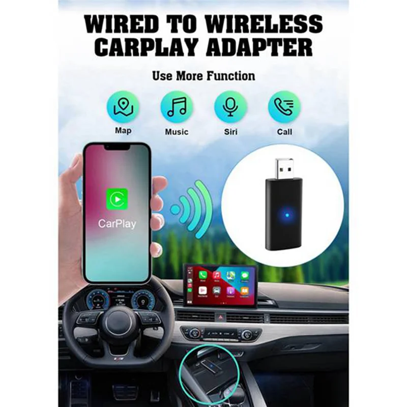 

A29F-Wireless Carplay Adapter For Iphone ,5Ghz Wifi Automatic Connection Carplay For Car Model 2016+