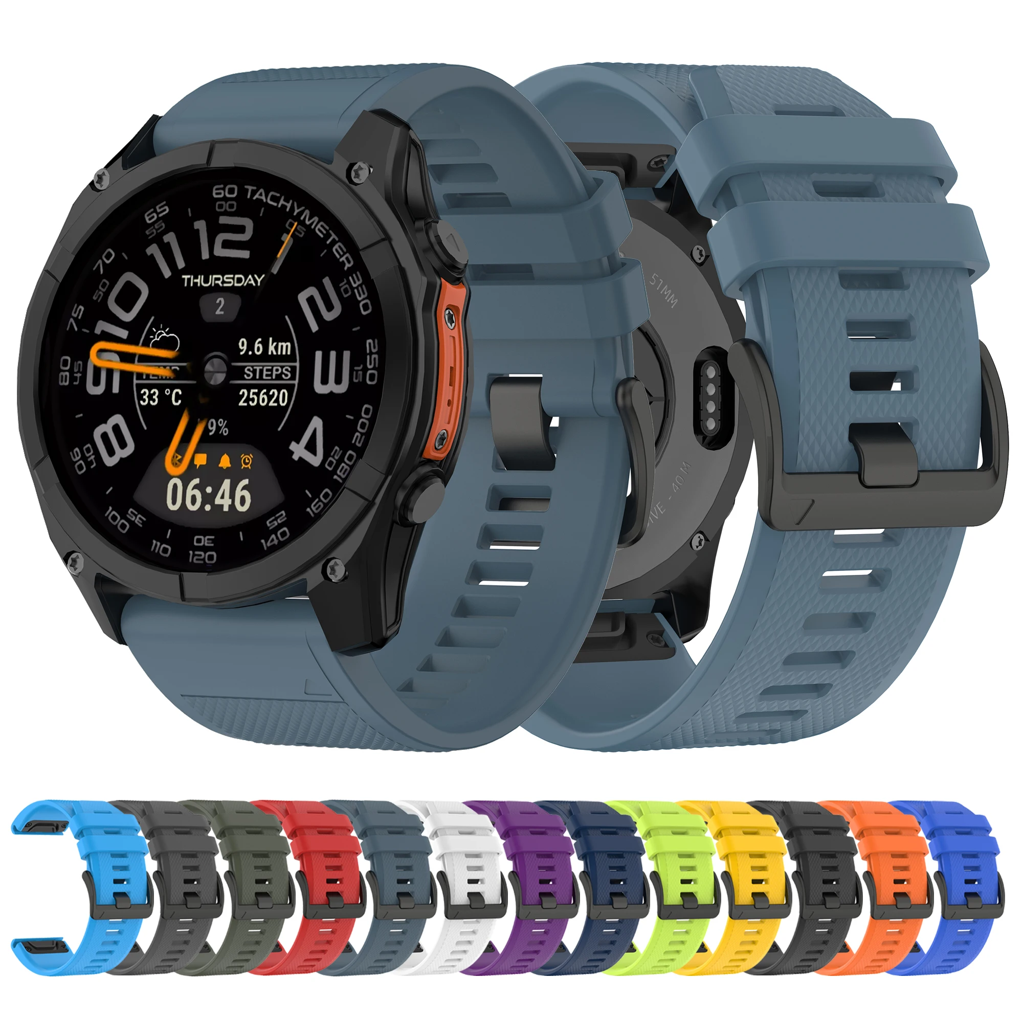 Pasek QuickFit 22mm 26mm do zegarków Garmin Fenix 5 5X Plus/6 6X Pro/7 7X Pro/Fenix 8 47 51mm/Epix Pro Gen2/Tactix 8/Quatix 8