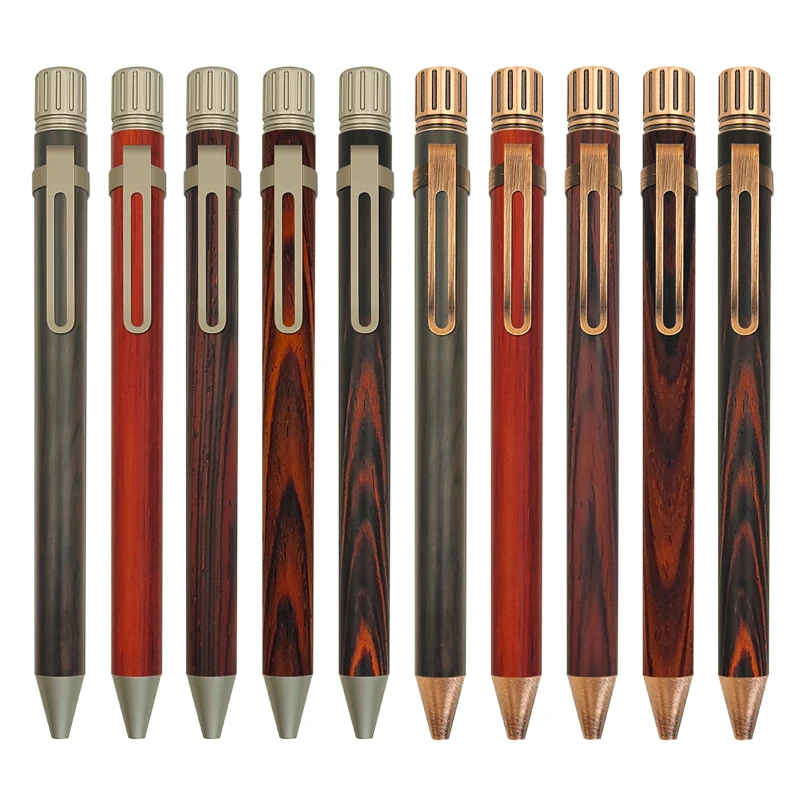 Deluxe Limited Edition Vintage Handmade Neutral Pen High Quality Black 0.5mm Refills Ball Pen Solid Wood Rotary Refill Pens Gift