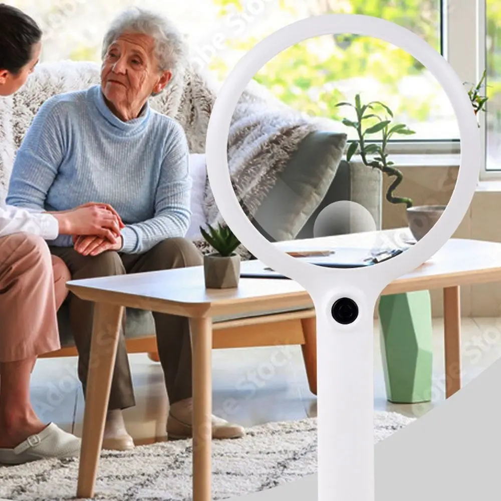 Portable Durable Reading Glasses 40/30/20X Rechargeable Handheld Microscope Illuminated 3 Light Modes Magnifying Glasses Repair