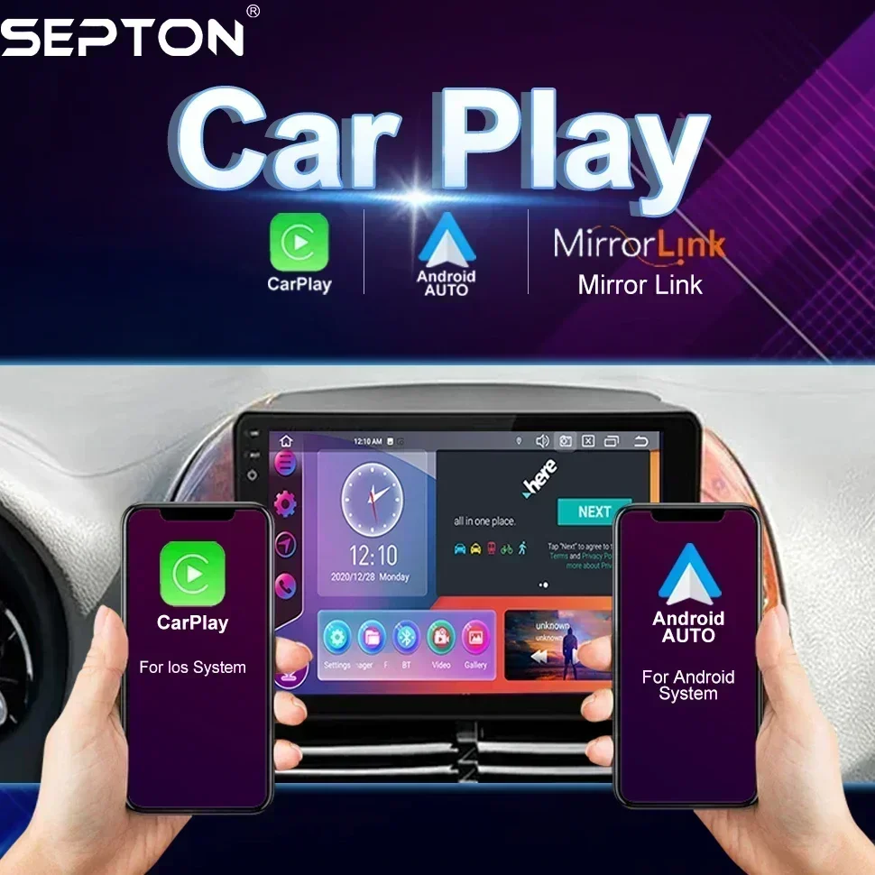 SEPTON Carplay Car Player for Toyota Sienna 2004 2005 2006 2007 2008 2009 2010 GPS AutoRadio 4G Android Car Stereo Installation