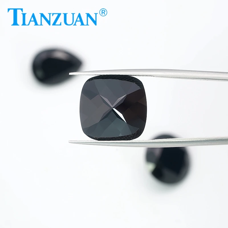 11.48ct Cushion  Shape Natural Spinel Black Color Brilliant Cut Loose Gem Stone with GRC Certificate